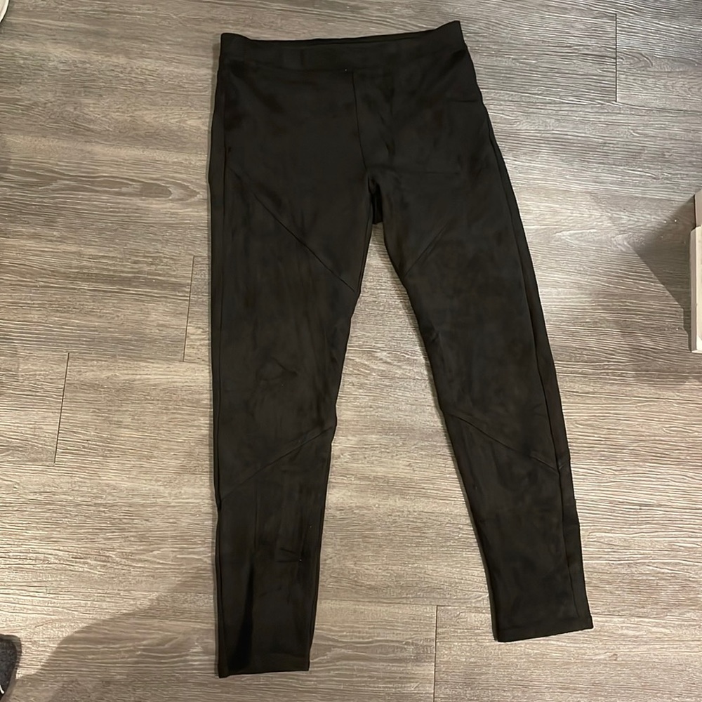Fifteen Twenty faux suede pant in black